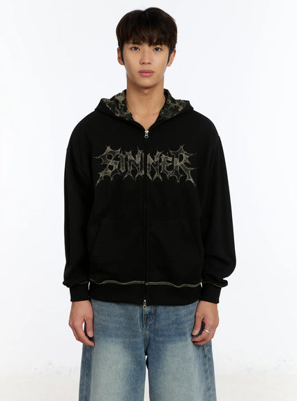Men's Two-Way Camouflage Zip-Up Hoodie IM530