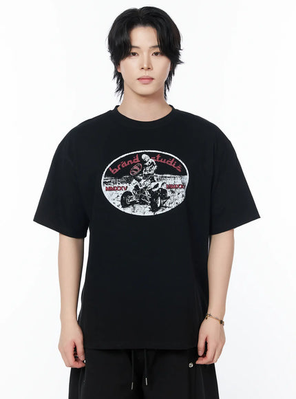 mens-graphic-oversized-t-shirt-iy519 / Black