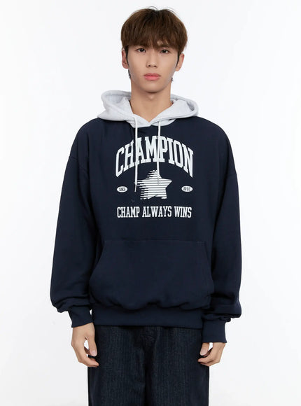 mens-graphic-contrast-hoodie-in512 / Dark blue