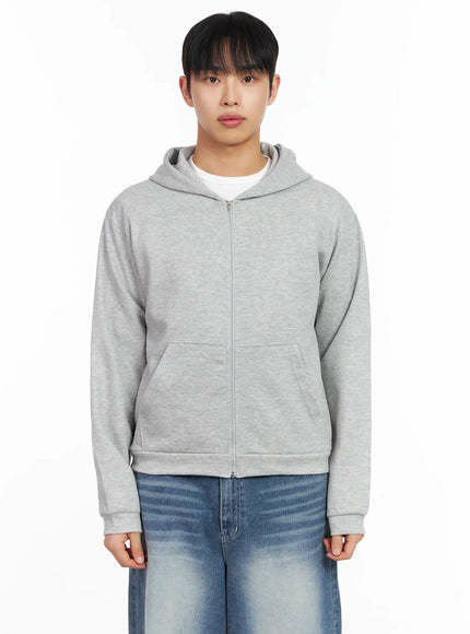 mens-basic-zip-up-hoodie-im516 / Gray