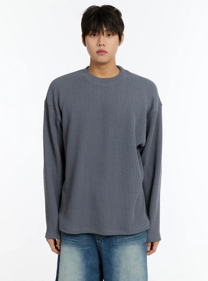 mens-ribbed-long-sleeve-tee-im503 / Gray