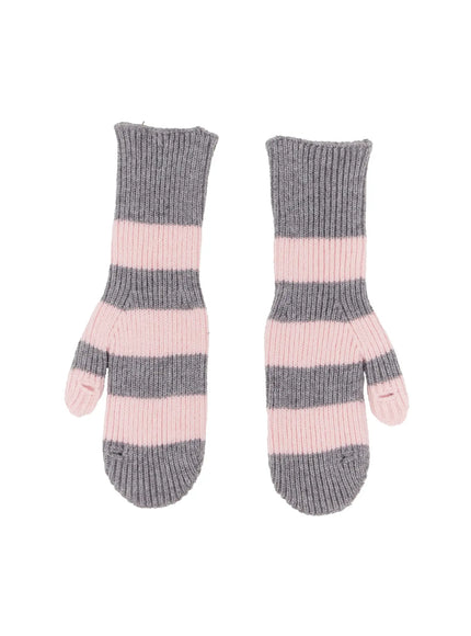 striped-smart-touch-mittens-in512 / Pink