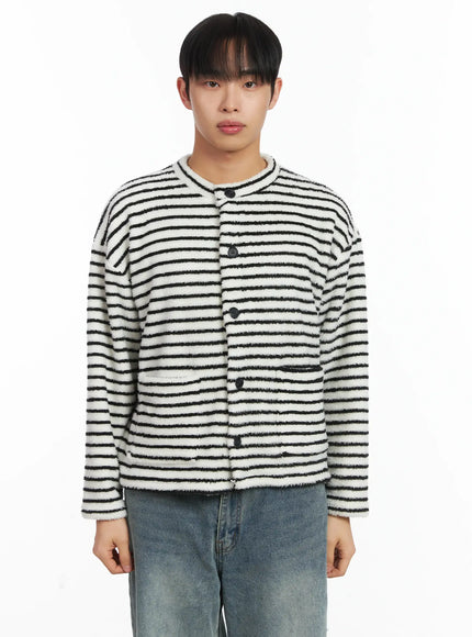 striped-buttoned-cardigan-id515 / White