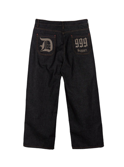Men's Pintuck Jeans (Black)  IN518