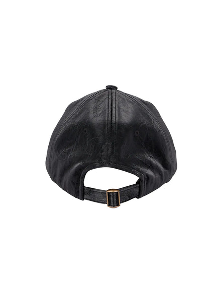Crackle Faux Leather Youth Cap ID524