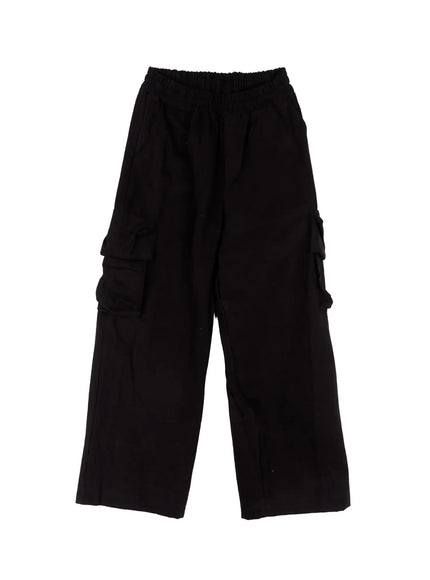 mens-wide-leg-cargo-pants-in524 / Black