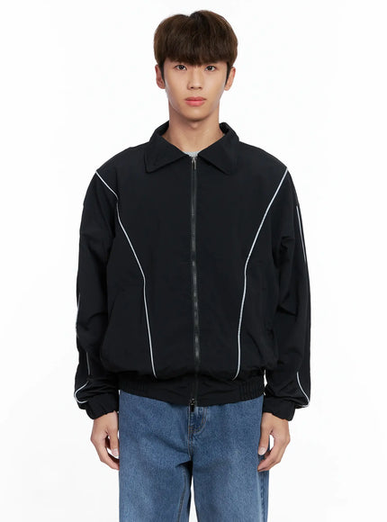 mens-contrast-track-jacket-io506 / Black