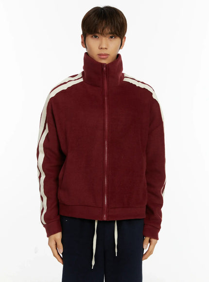 mens-sporty-double-stripe-track-jacket-id523 / Dark red