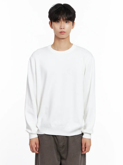 mens-classic-crewneck-sweater-is519 / White