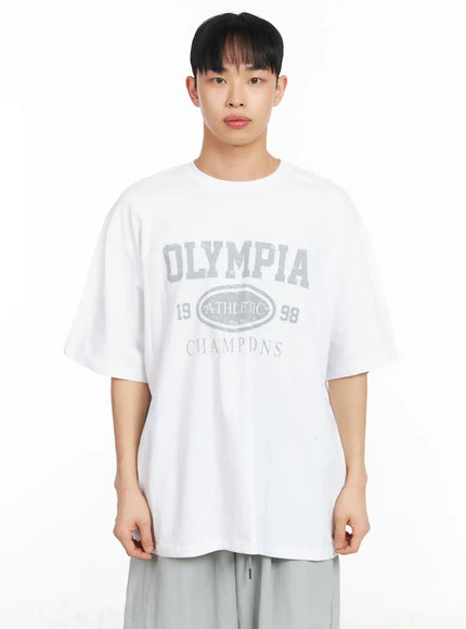 mens-casual-athletic-graphic-tee-ia502 / White