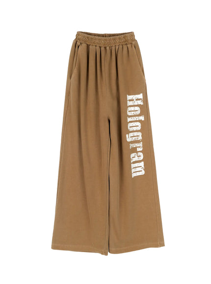 mens-graphic-print-sweatpants-ia520 / Beige