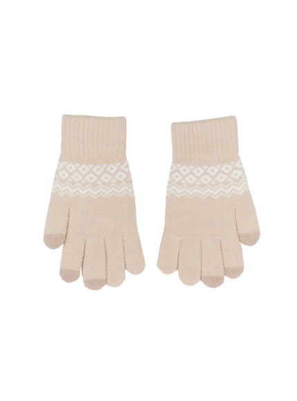 winter-knit-gloves-in524 / Beige