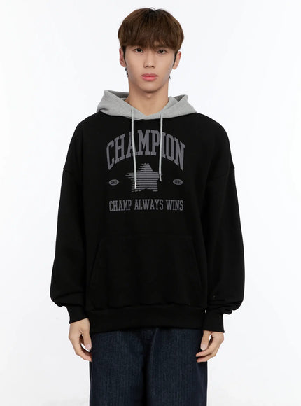 mens-graphic-contrast-hoodie-in512 / Black