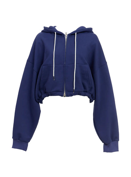 cropped-zip-up-hoodie-io517 / Dark blue