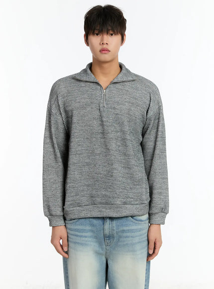 mens-ribbed-knit-pullover-im503 / Gray