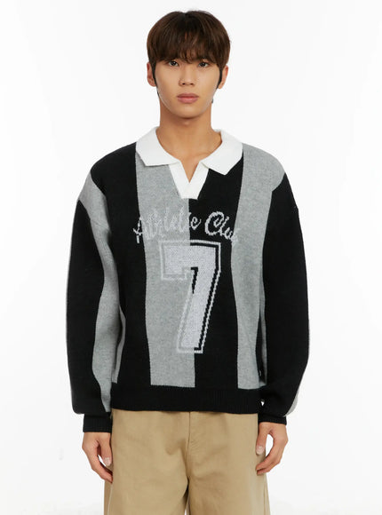 mens-retro-athletic-club-knit-sweater-id523 / Gray