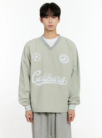 mens-v-neck-sporty-sweatshirt-io531 / Gray