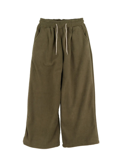 mens-cozy-fleece-wide-sweatpants-ij521 / Green
