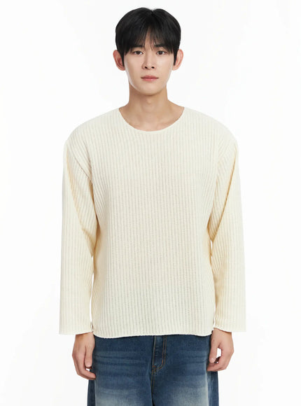 mens-velvet-knit-sweater-if516 / Light beige