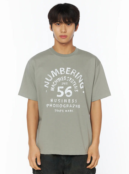 mens-vintage-graphic-print-t-shirt-iu503 / Light green