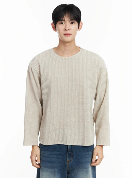 mens-velvet-knit-sweater-if516 / Beige