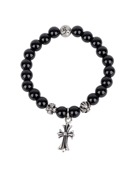 beaded-dangly-pendant-bracelet-io523 / Black