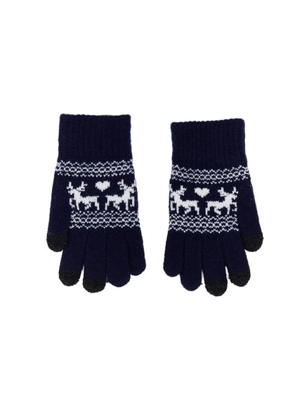 warm-nordic-winter-gloves-in524 / Dark blue