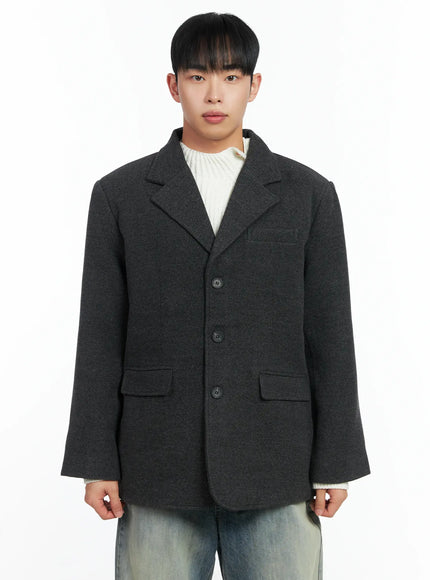 mens-classic-wool-blazer-in518 / Dark gray