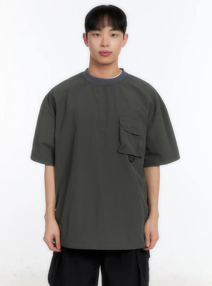 mens-nylon-pocket-t-shirt-ia508 / Dark gray