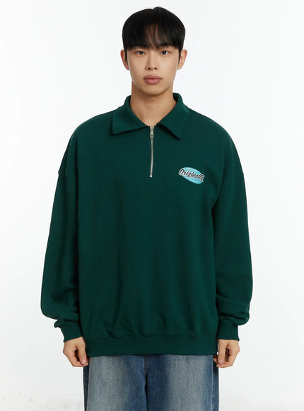 mens-orginality-quarter-zip-sweatshirt-if511 / Green