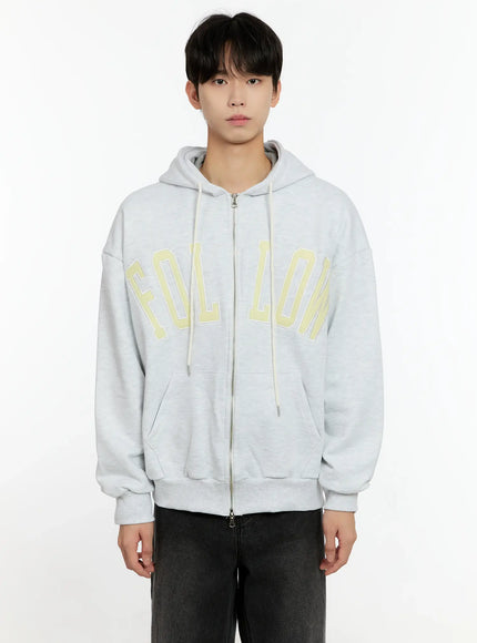 mens-follow-me-zip-up-hoodie-io531 / Light gray