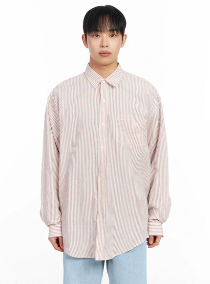 Men's Oversized Striped Collar Shirt IM511