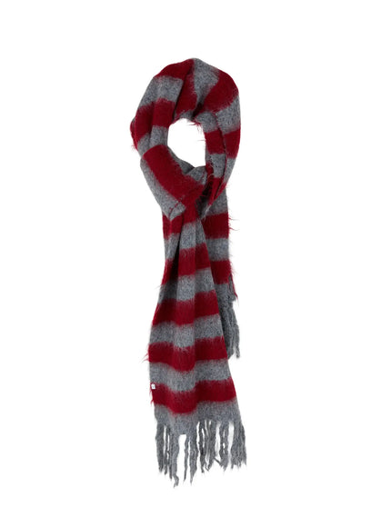 striped-wool-knit-scarf-id511 / Red