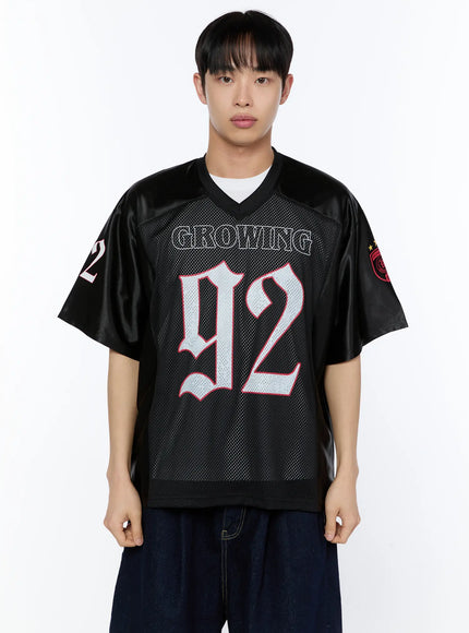 mens-92-jersey-graphic-t-shirt-ia517 / Black