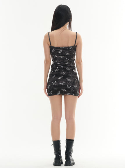 Butterfly Print Mini Strap Dress #Lewkin Original #1126K8