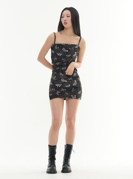 Butterfly Print Mini Strap Dress #Lewkin Original #1126K8