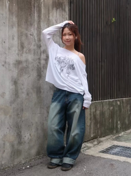 Leilani Washed Baggy Jeans CM531