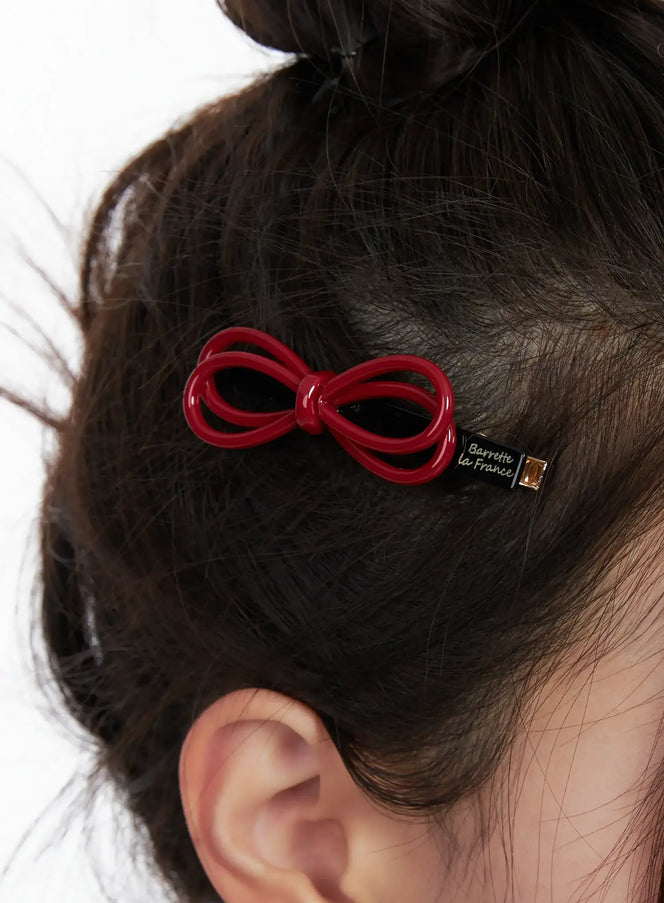 Red Bow Hair Clip IN514