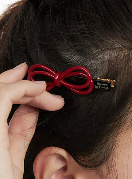 Red Bow Hair Clip IN514