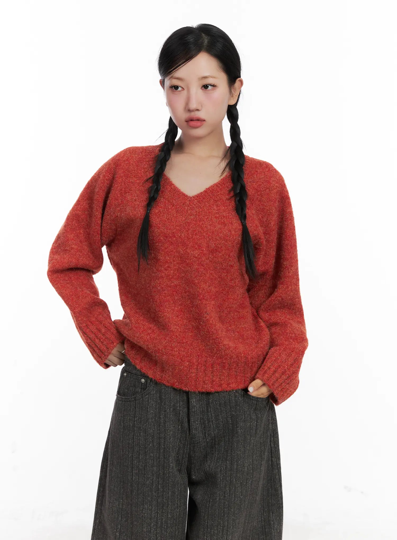v-neck-long-sleeve-sweater-cn528