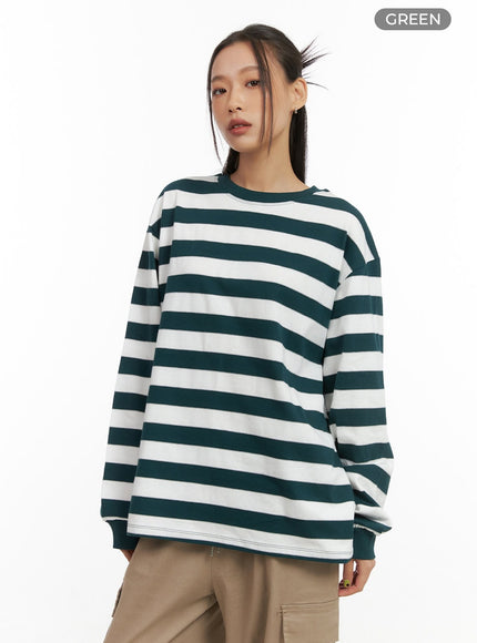 casual-round-neck-stripe-pullover-co424