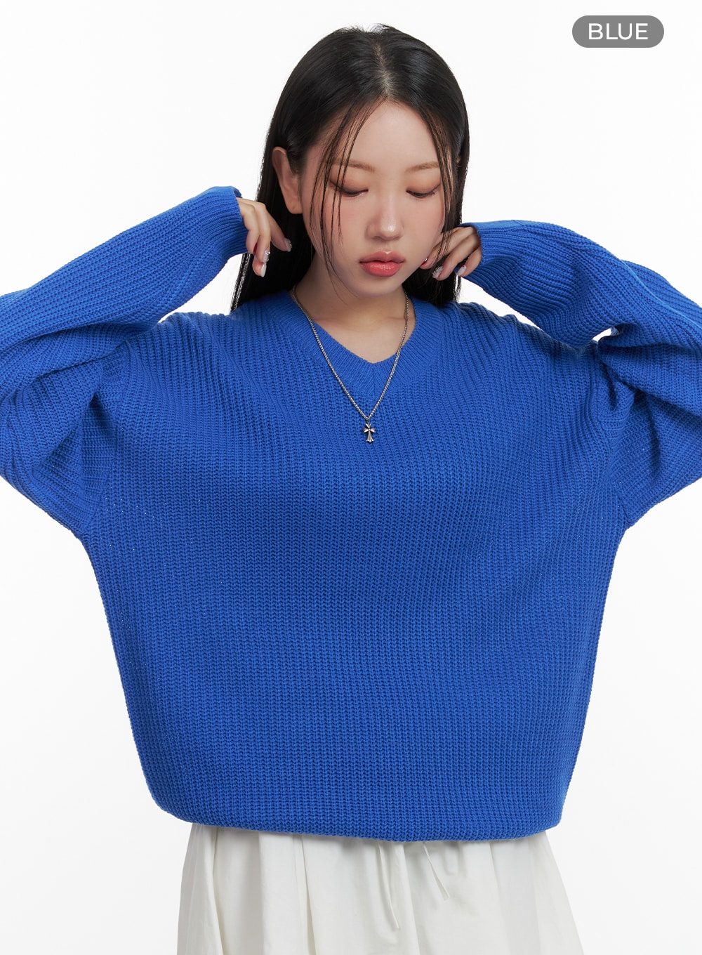 oversized-v-neck-waffle-knit-sweater-oa415