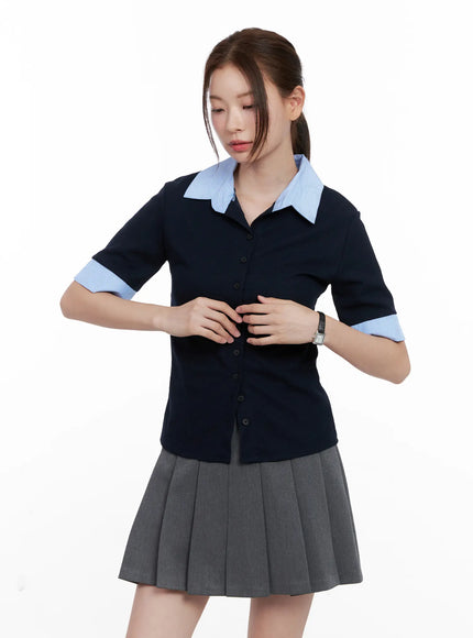 layered-collar-short-sleeve-shirt-cl524