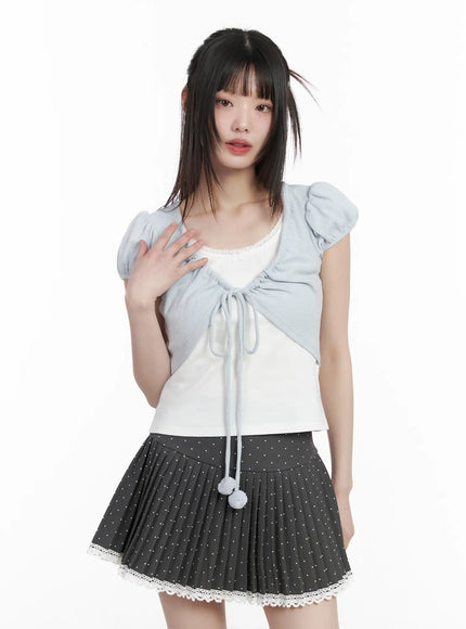 Tie Puff Sleeve Top CM525