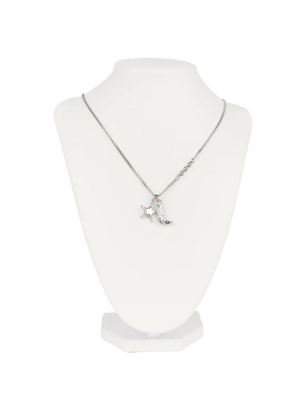Cowboy Boot Charm Necklace F502