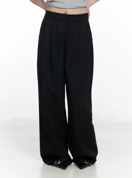 Wide Leg Pin-Tuck Slacks CJ526