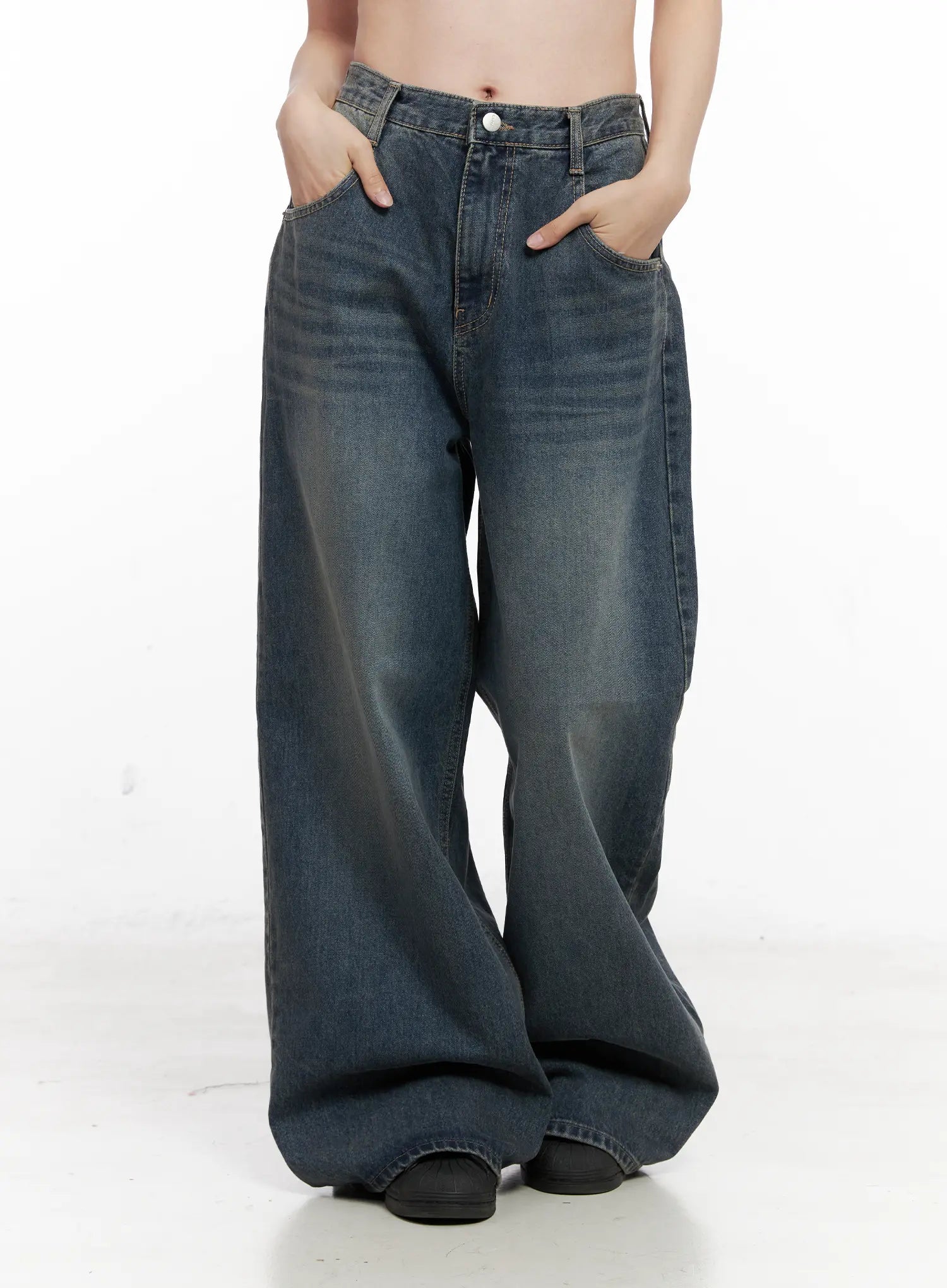 tutt-washed-wide-leg-jeans-cn504 / Blue