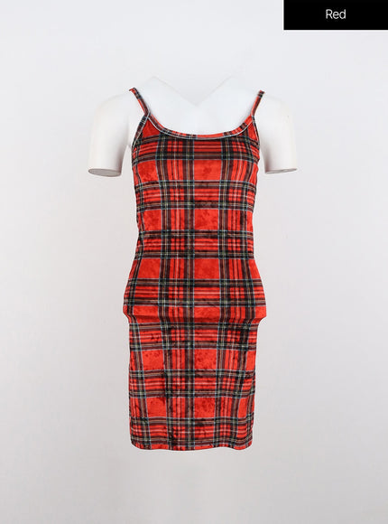 round-neck-plaid-mini-sleeveless-dress-in323