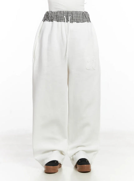 plaid-trim-sweatpants-cn527