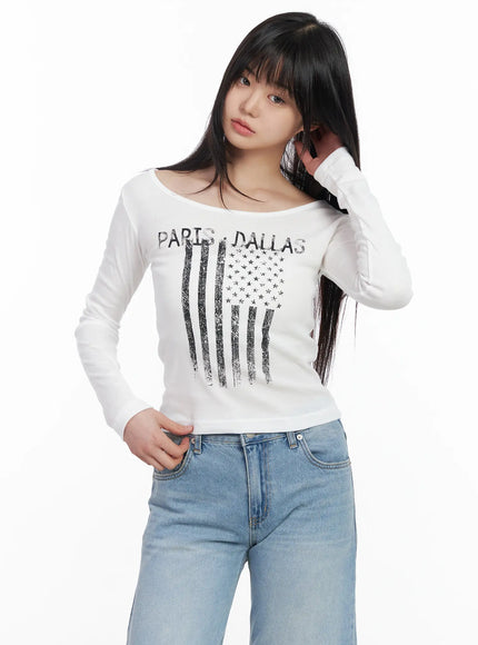 graphic-flag-print-long-sleeve-top-cm512